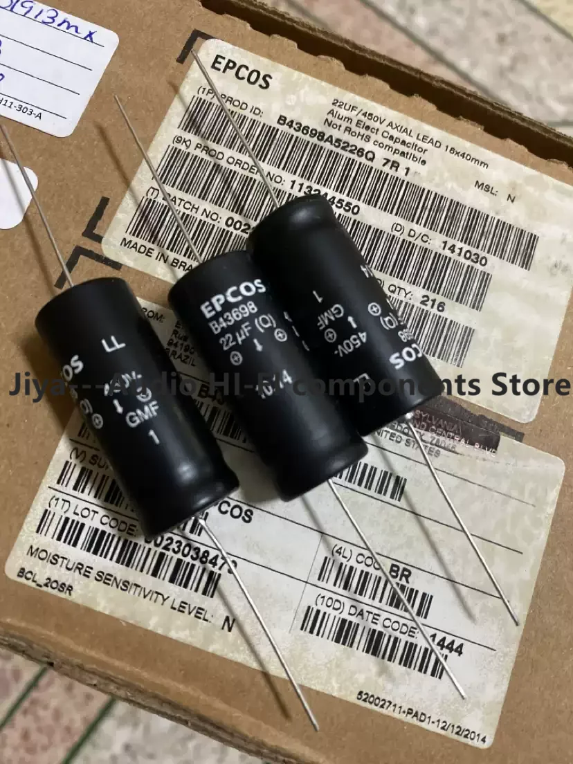 EPCOS 450V22UF axial electrolytic capacitor replace 500V 16*40 22UF 450V B43698A5226Q 10 Pcs/30 Pcs