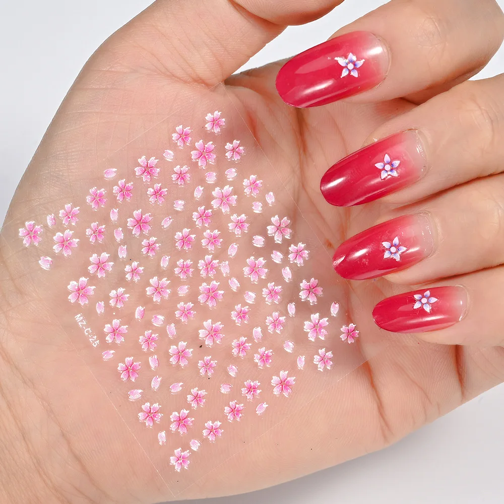 

30pcs Spring New Nail Art Sticker Imitation Flowers Small Fresh Love Heart Nail Sticker Decoration Slider Decal Manicure Tools