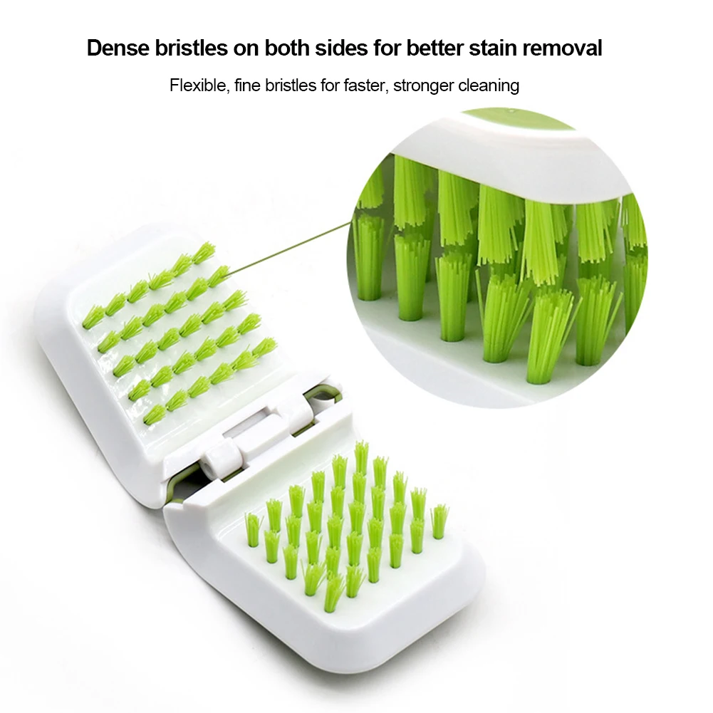Car Interior Seat Belt Cleaning Special Tool Double Sided U Type Folding Tray Sponge Diamond Brush U Shape Kitchen Washing Tool 3