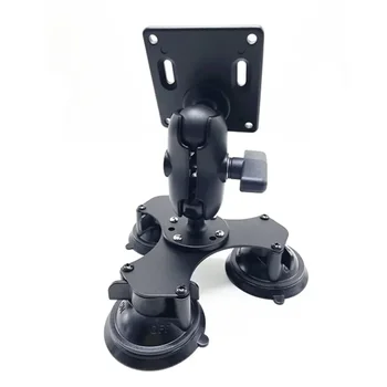 Triple Suction Cups Monitor Bracket 1.5 Inch Ball Base Windscreen Mount for Ram 75/100 Vesa Adapter Car Pc Tablet Holder for Gps