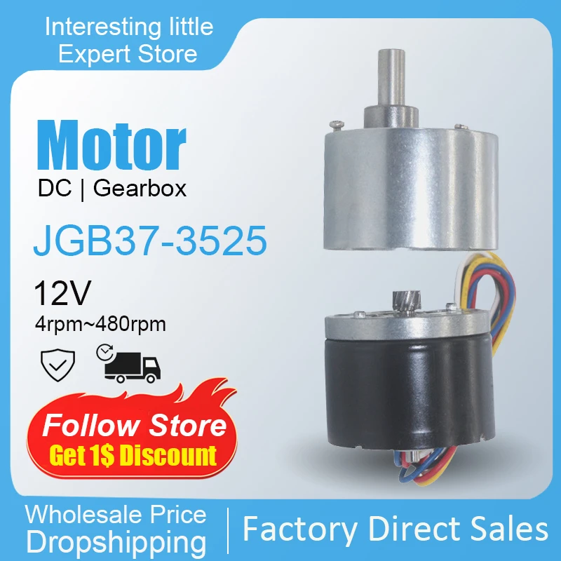 JGB37 3525 37Mm Diameter Gearbox Kebisingan Rendah Umur Panjang Torsi