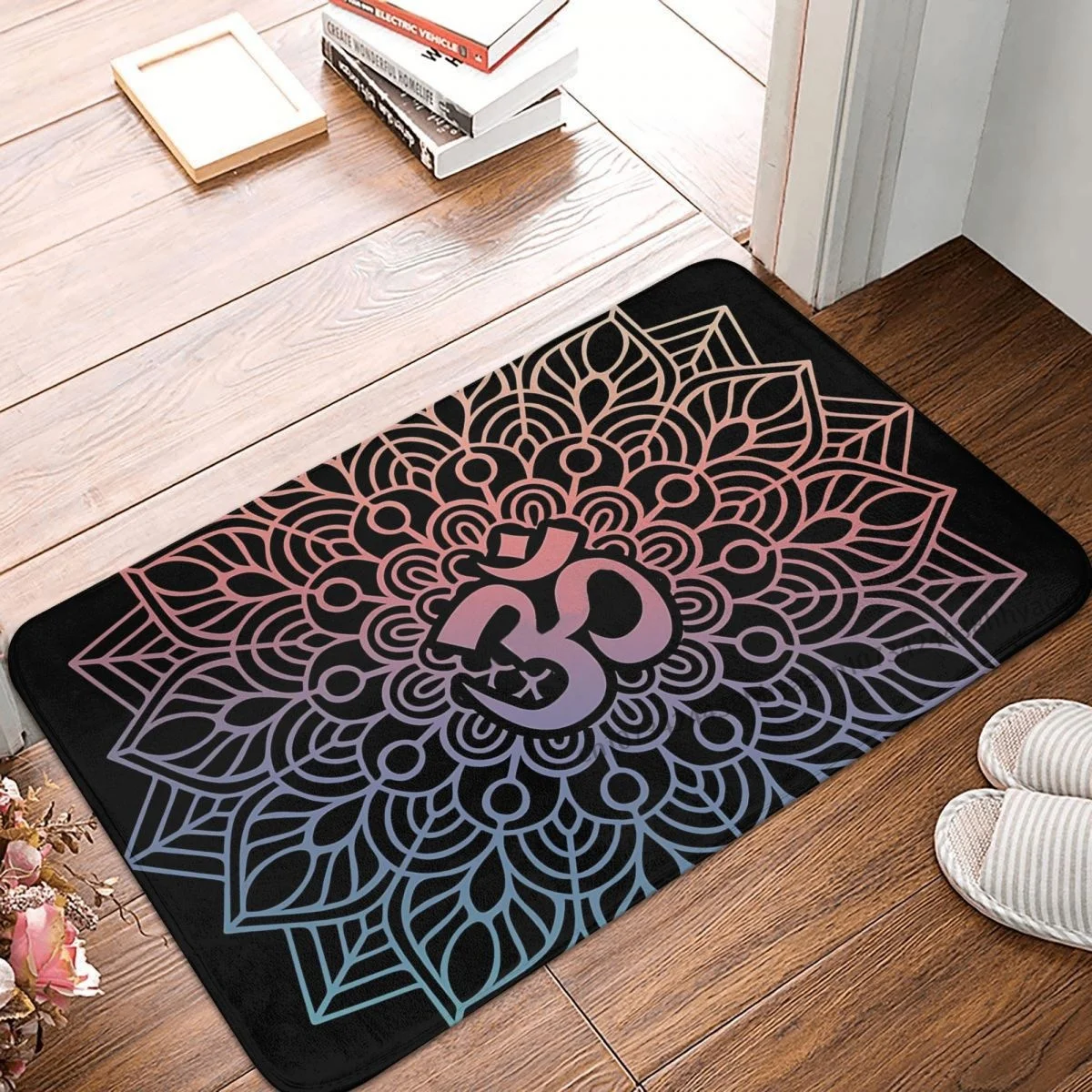 

Shiva India God Anti-Slip Doormat Bath Mat Om Namah Shivay AUM Mandala Hallway Carpet Welcome Rug Home Decorative