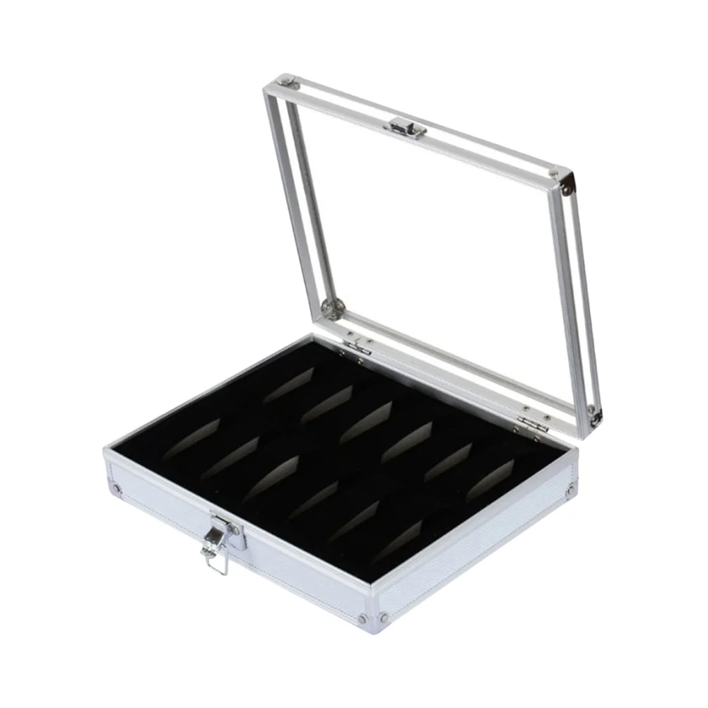 

Useful Aluminium Watches Box 12 Grid Slots Jewelry Watches Display Storage Box Square Case Suede Inside Watch Holder Men's