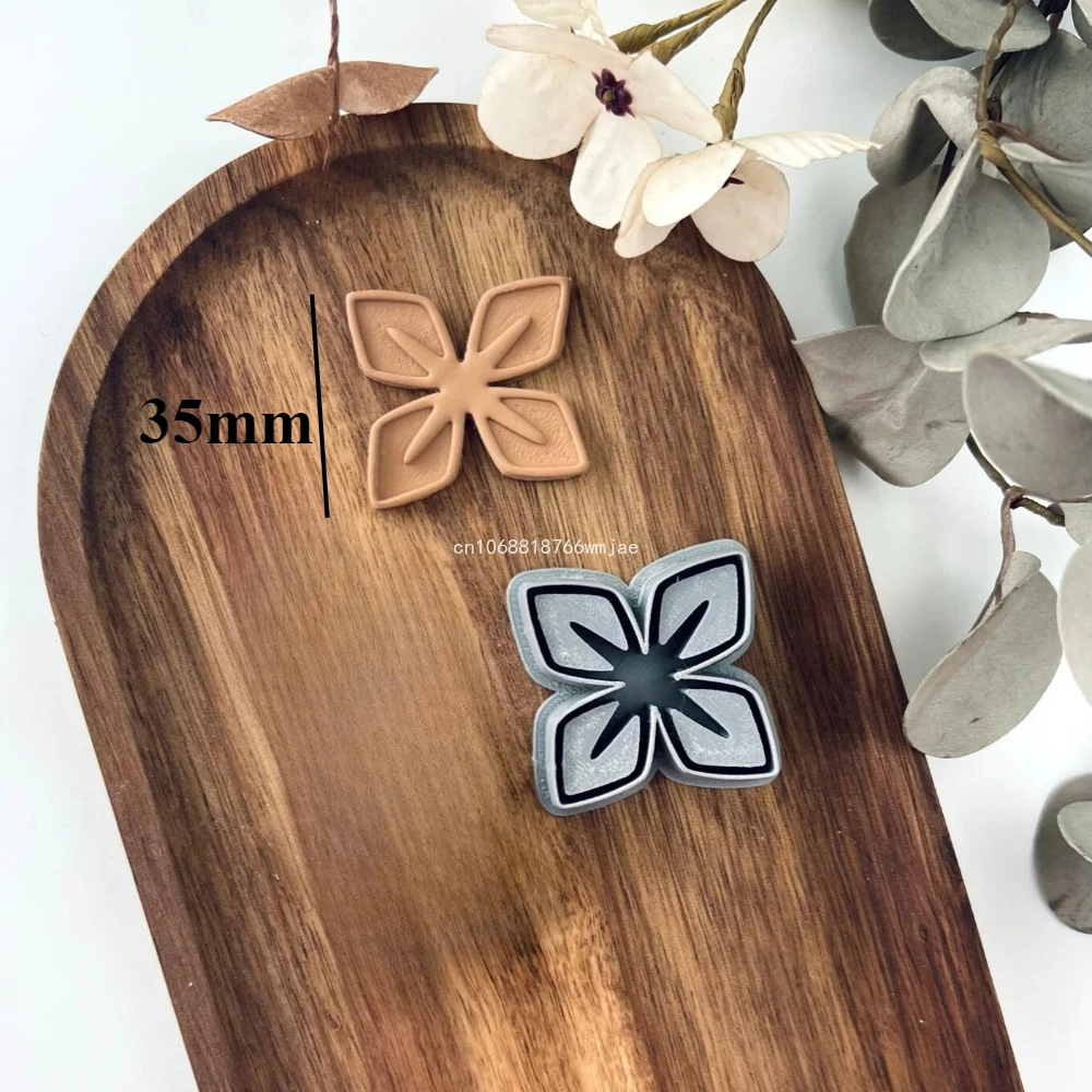 Lily Shape Polymer Clay Cutters Boho Flower Clay Earring Molds Sharp 3D Printed Moulds for Jewelry Pendant Necklace Making with polymer clay cutter