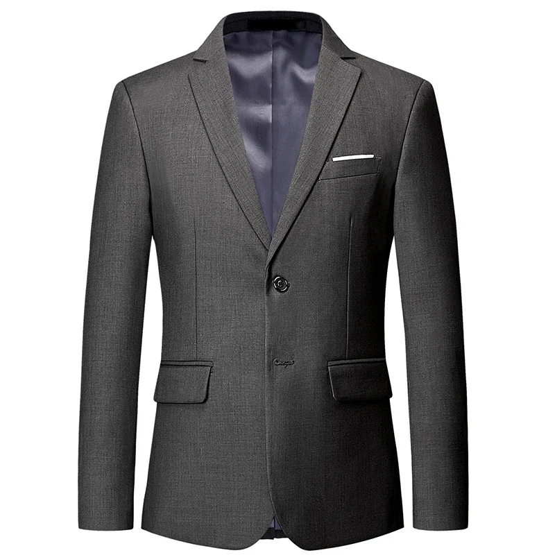 New listing luxury men's blazer large size 6XL Slim solid color jacket, fashion business banquet wedding dress jacket S-6XL 2