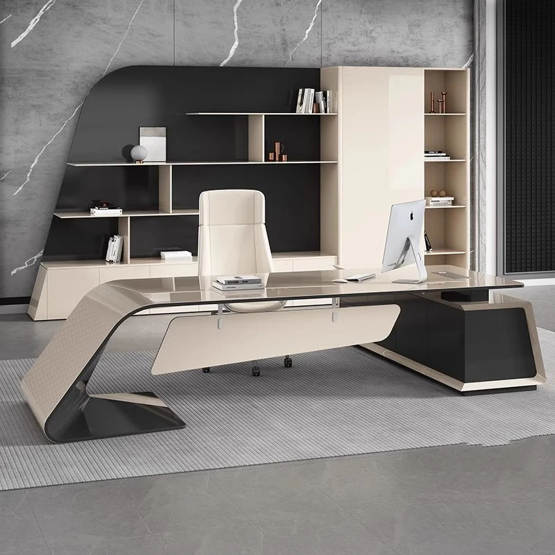 

L Shape Writing Nail Desk Reception Office Table Wood Wooden Desk Modern Makeup Study Mesa Ordenador Meuble Bureau Furniture