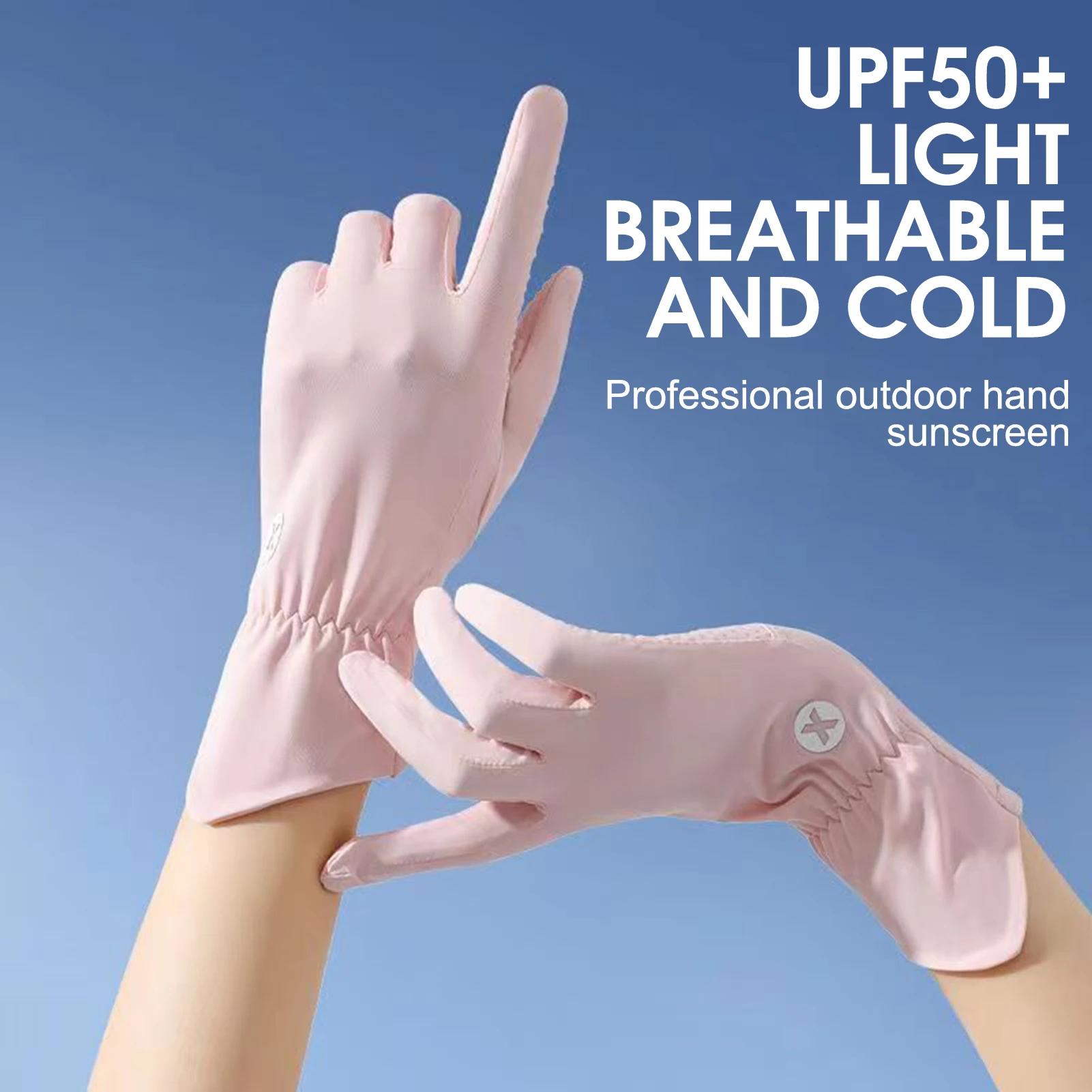 Gants été fraîcheur UV conduite vélo pêche - Soie glacée respirante tactile élastique protection solaire