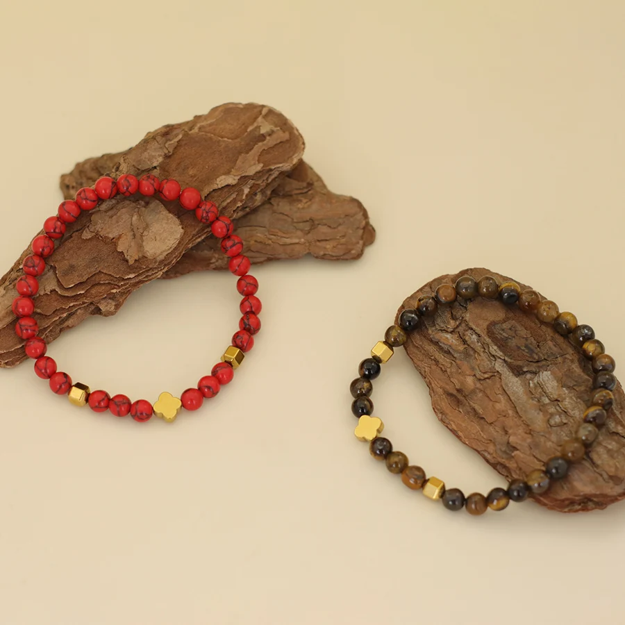 Tiger Eyes Hematite Stone Beaded Meditation Bracelet