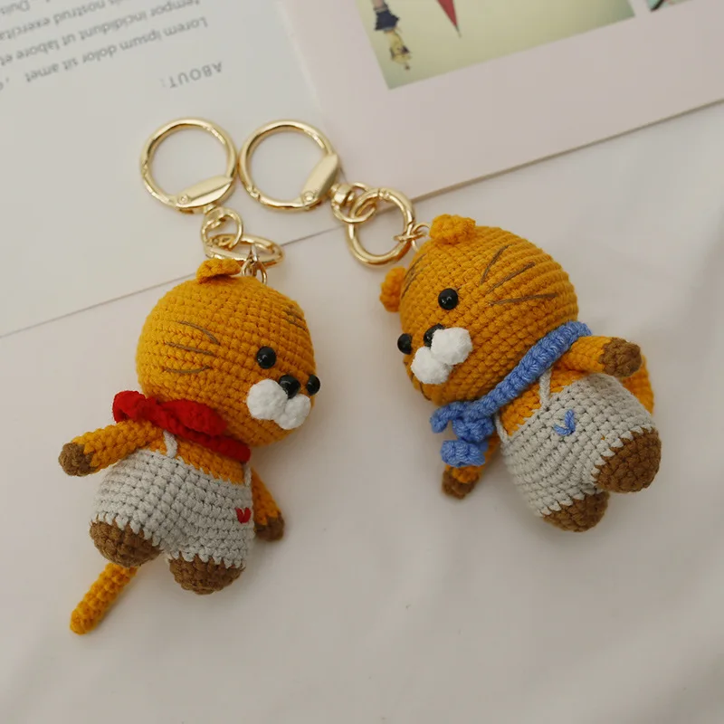 

Creative hand crocheted doll DIY animal image pendant Boutique mobile phone car key chain or backpack decoration small gift