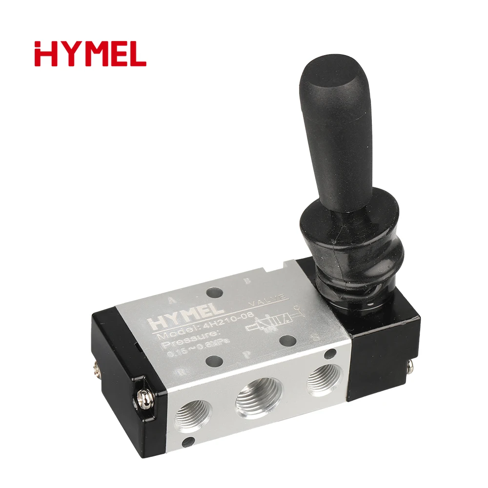 Laize-手動操作バルブ,2ポジション,3 5ポート,プッシュプル,3/2 5/2ウェイ,4h210-08 - AliExpress 4H210-08 5/2ウェイハンドレバー操作コントロール空気圧マニュアルバルブ、マフラーサイレンサーとクイックフィッティング選択(