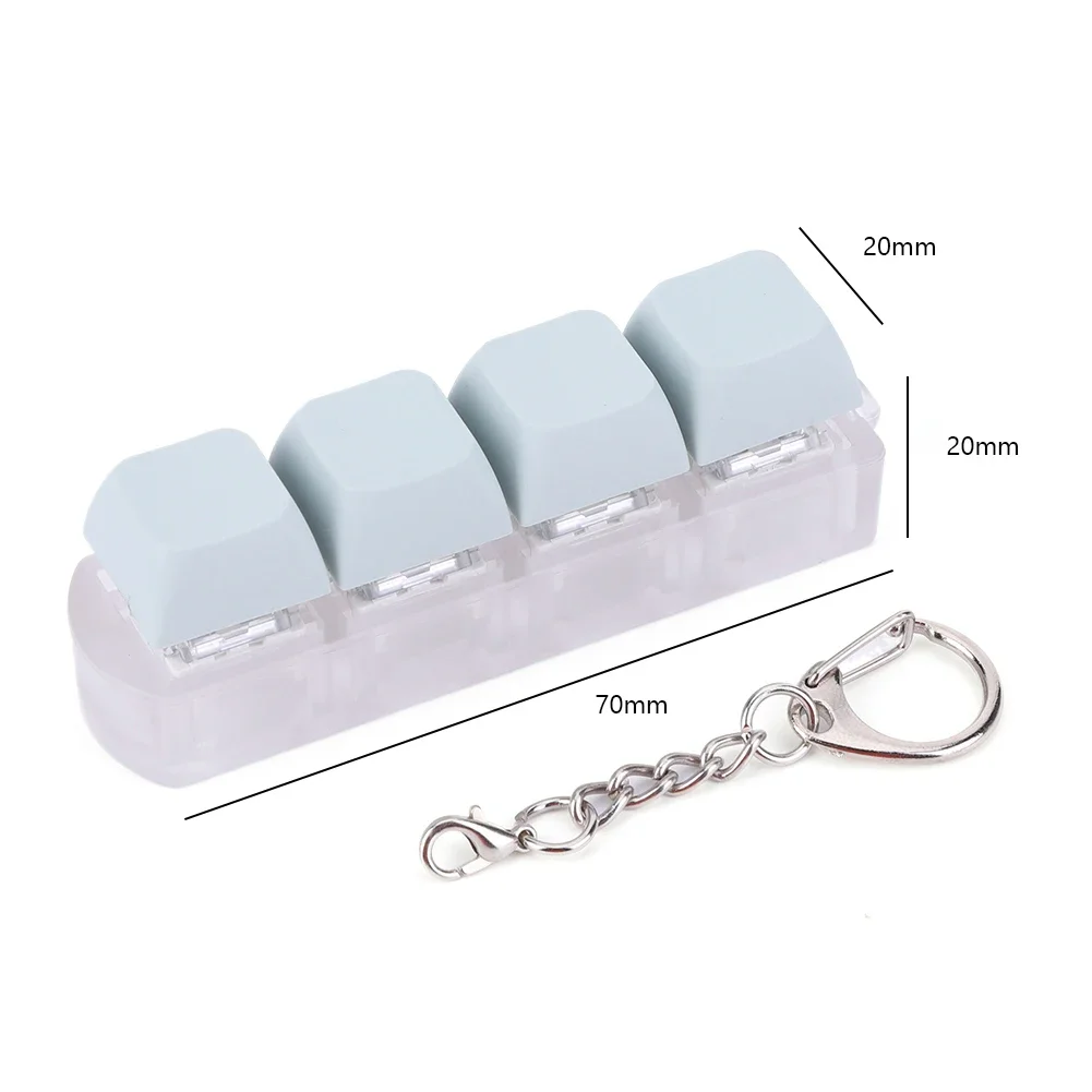 Keyboard Key Toy DIY Button Keycap Fidget Keychain Mechanical Key Toy Keyboard Cube for Adult To Relief Stress Pass The Time