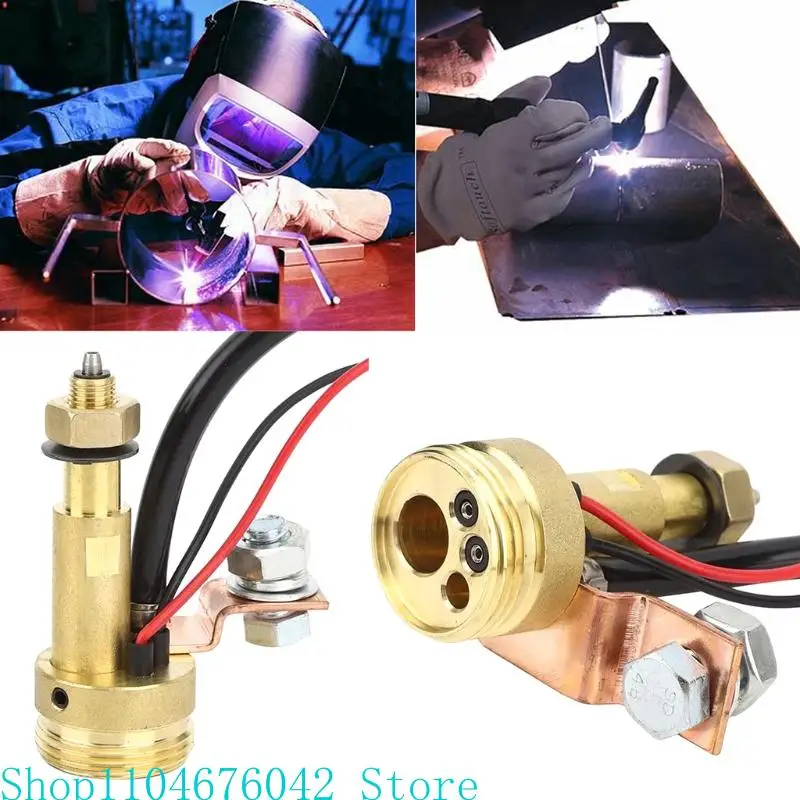 Welding Panel Adapter Euro Panel Socket Central Connector Adapter for MIG Welding Machine Torch Copper Plastic