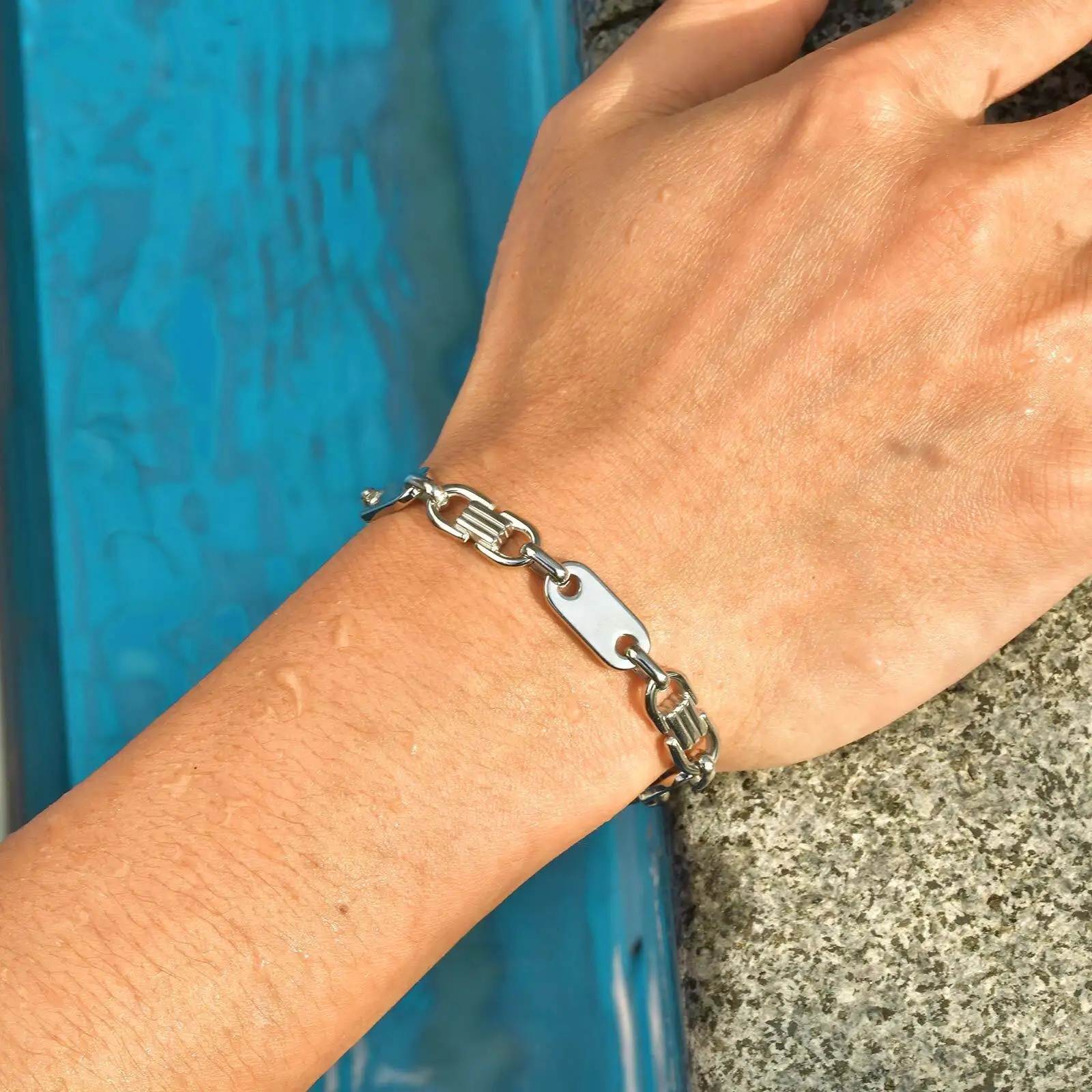 Vnox 8MM Stainless Steel Link Chain Bracelet for Men, 20.5cm Length Lobster Clasp Wristband, Trendy Gifts for Father Husband Son 3
