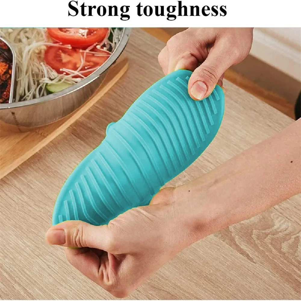 2pcs Silicone Mini Oven Gloves Heat Insulation Hand Clip Anti-scald Microwave Gloves Non-slip Gripper Pot Holder Kitchen Tools