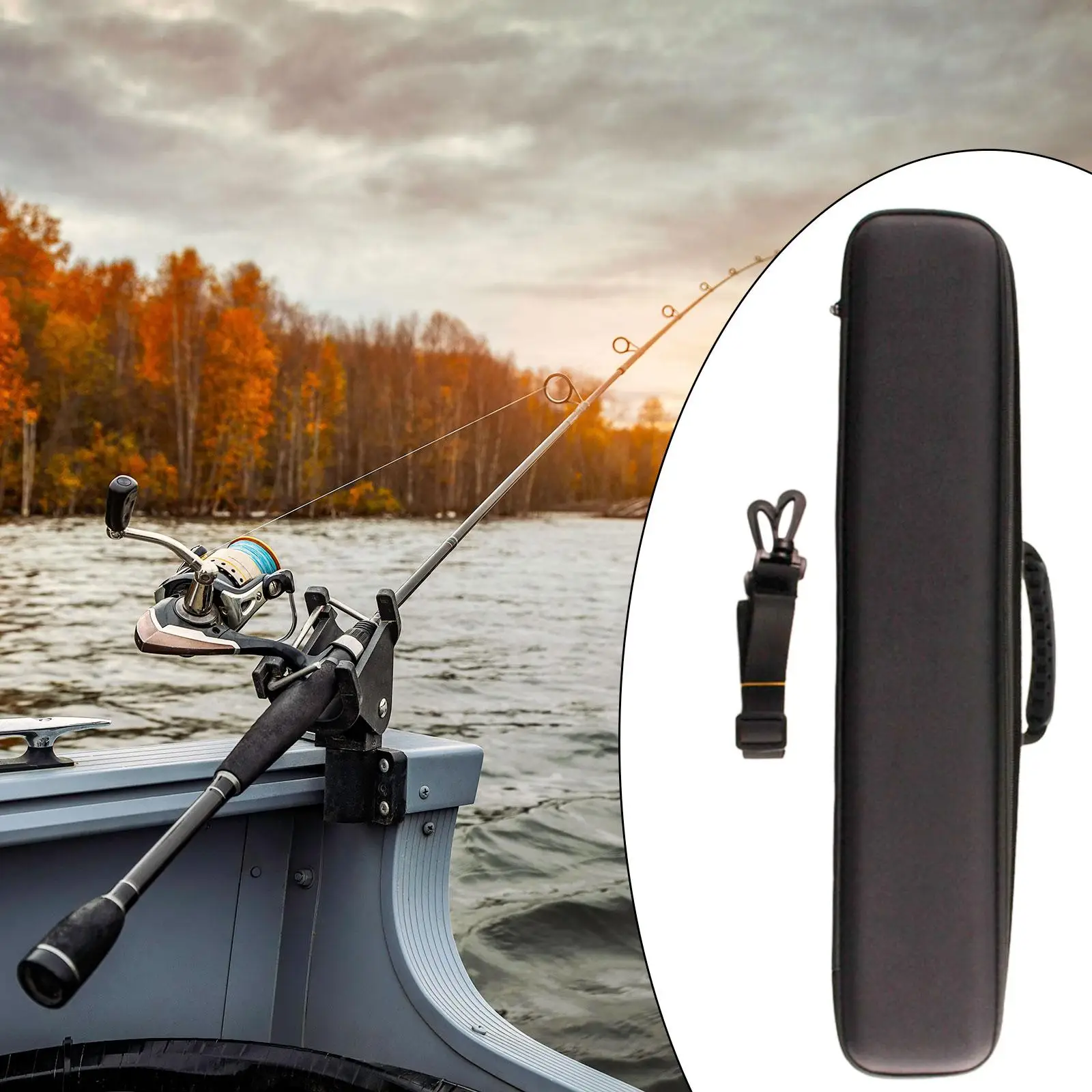 Fishing Tackle Storage Bag Saving Space Holder Carrier with Adjustable Shoulder Strap Multipurpose Storage Case for Rod Lures