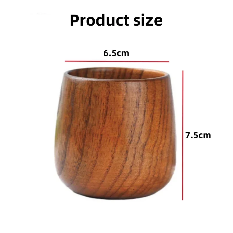 1Pcs 7.5X6.5cm 160ML Retro Handmade Natural Wooden Cup Jujube Wood Reusable Tea Cup Household Kitchen Supplies tea cup