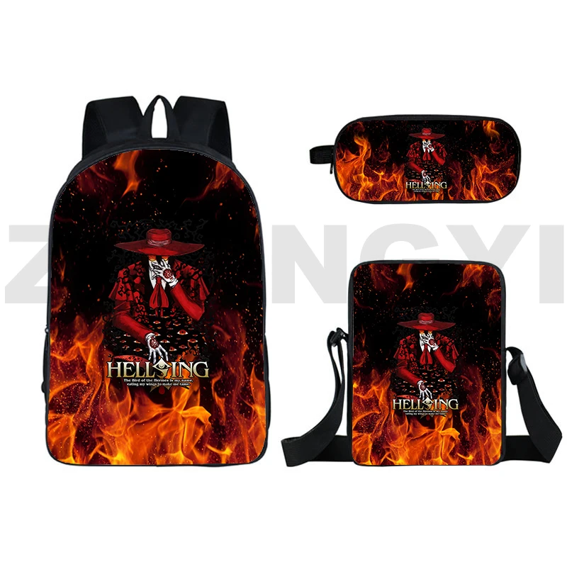 

Popular 3D Hellsing High School Bags 16 Inch Laptop Backpack Men Large Fashion Casual Travel Bag Kids Manga Alucard Eyes Bookbag