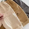 2024 New Autumn Baby Boys Thin Style Cargo Pants 0-5T Children Girls Cute Solid Color Loose Trousers 6