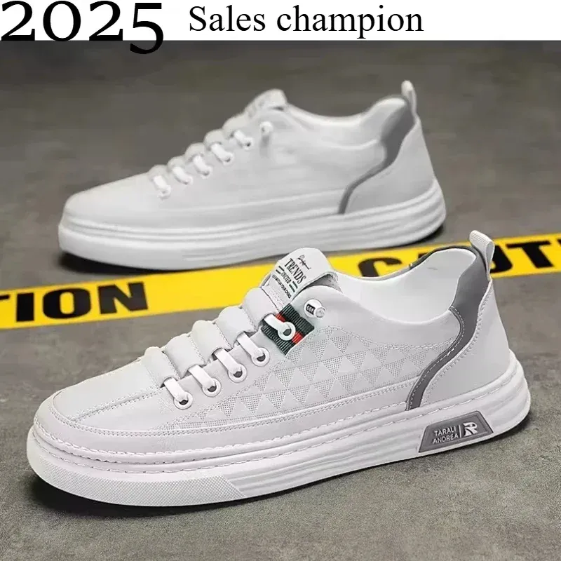 Upgrade your style with Men's Vulcanize Shoes /2025/ White Leather Casual Shoes
