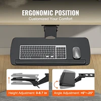 Keyboard Tray Under Desk, Height and Angle Adjustable Ergonomic Keyboard/Mouse Tray Under Desk, Large 25x9.8 inch Slide-out Comp 2