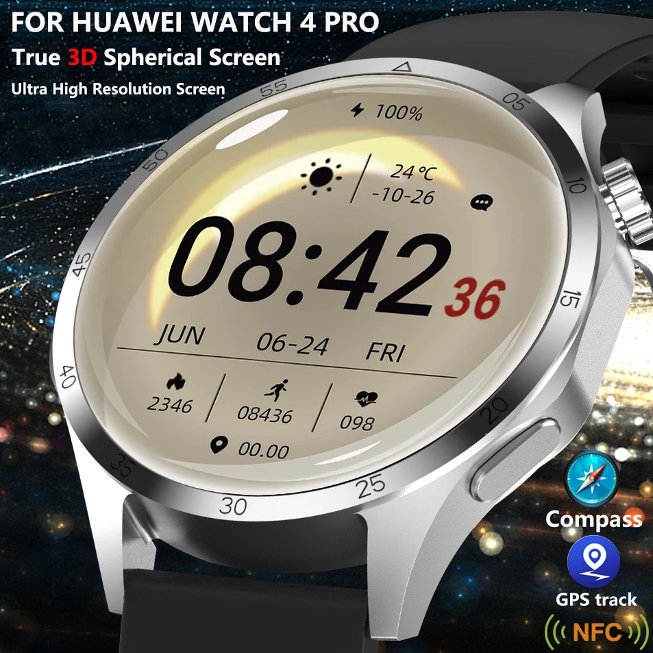 2024 NEW GT4 Pro+ For Huawei Watch 4 Pro Smart Watch Men 1.6'' 460*460 3D  Screen NFC IP68 Waterproof GPS Trajectory Smartwatch - AliExpress