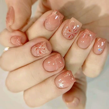 Strawberry Jelly Pink Press On Nails with 3D Design