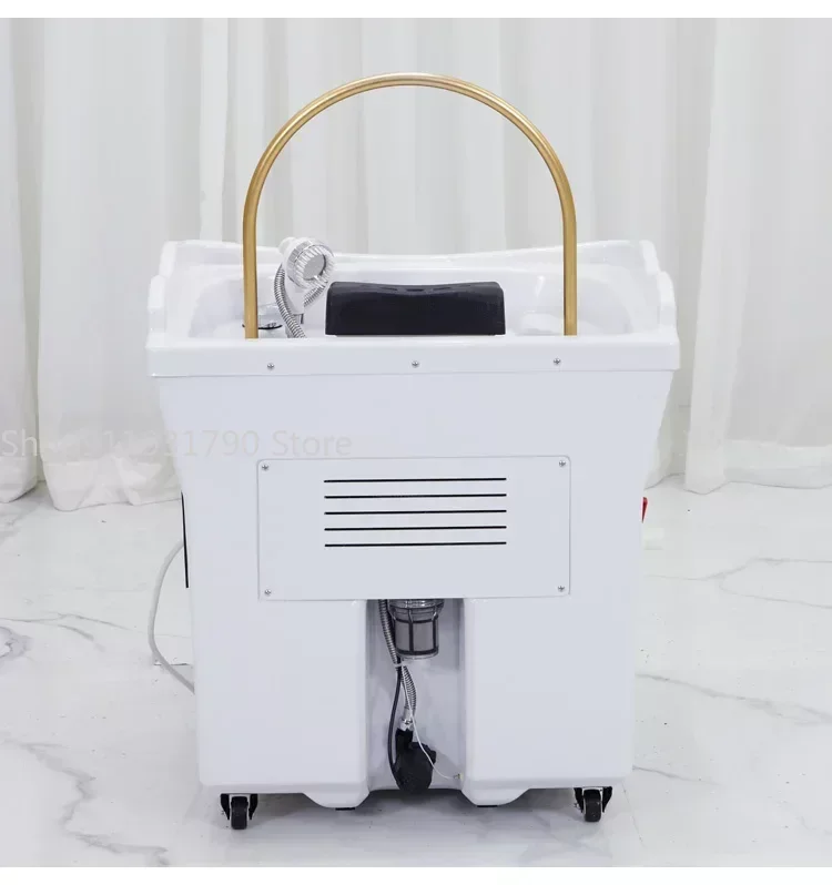 Description Picture 3 of itemWater Circulation Shampo Chair Sink Fashion Stylist Head Spa Hair Wash Basin Chair Move Shampouineuse Salon Furniture MQ50XF