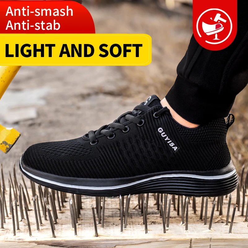 GUYISA Защитная обувь с защитой от ударов Высокая эластичность Прочный Легкий Дышащий для работы на открытом воздухе GUYISA Защитная обувь с защитой от ударов Высокая эластичность Прочный Легкий Дышащий для работы на открытом воздухе