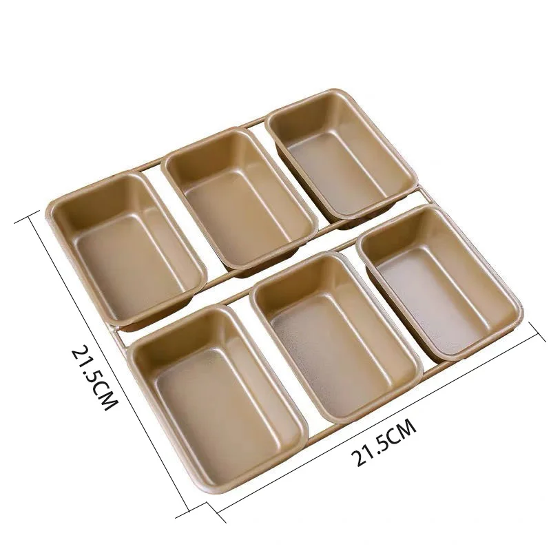 6 Non-stick Baking Mold Square Mini Toast Brownie Pound Cake Tool Cheese Tray Bread Pan Bakeware