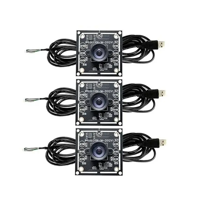 강력 추천-3PCS 100도 카메라 모듈 1MP OV9732 1280X720 USB 프리 드라이버 수동 초점, Winxp/7용 3미터 케이블 포함