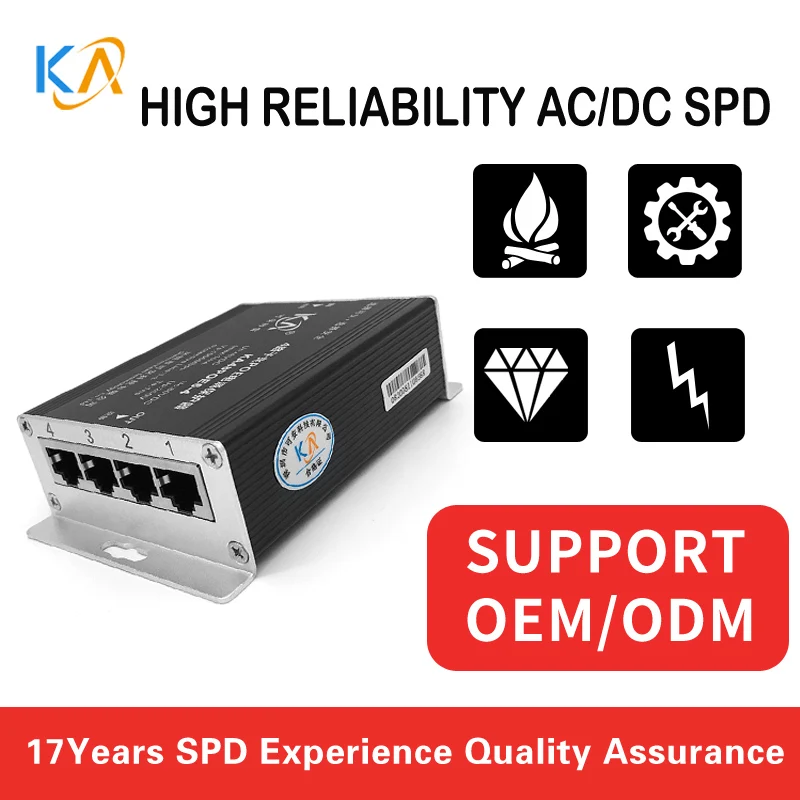 Ka48Poe6-4 Switch Di Rete Poe A 4 Vie Scaricatore Di Sovratensione Gigabit Poe Telecamera Di Sorveglianza Di Rete Scaricatore Di Sovratensione