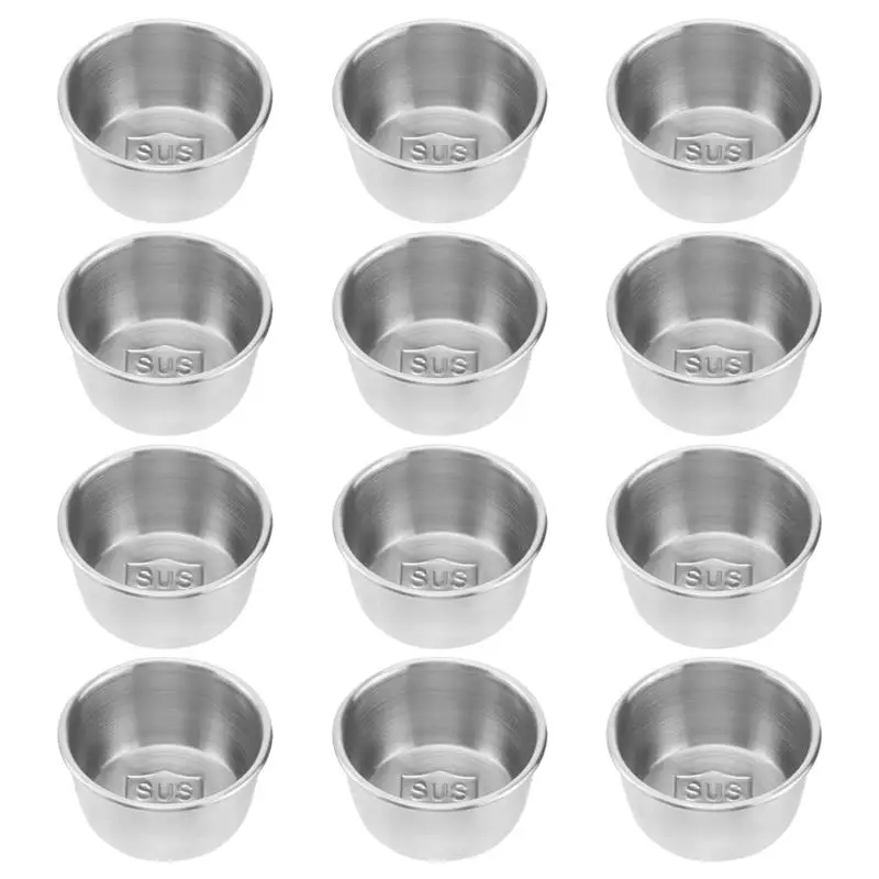

10/12pcs Sauce Cups Stainless Steel Condiment Cup Condiment Cup Individual Condiment Cups Sauce Dishes Tasting Dishes