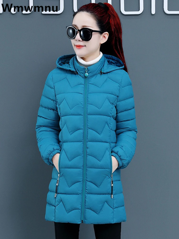  Thicken - Parka larga de invierno para mujer, chaqueta con  capucha, cálida, resistente al agua, abrigo acolchado esponjoso (color  azul, talla 6XL) : Ropa, Zapatos y Joyería