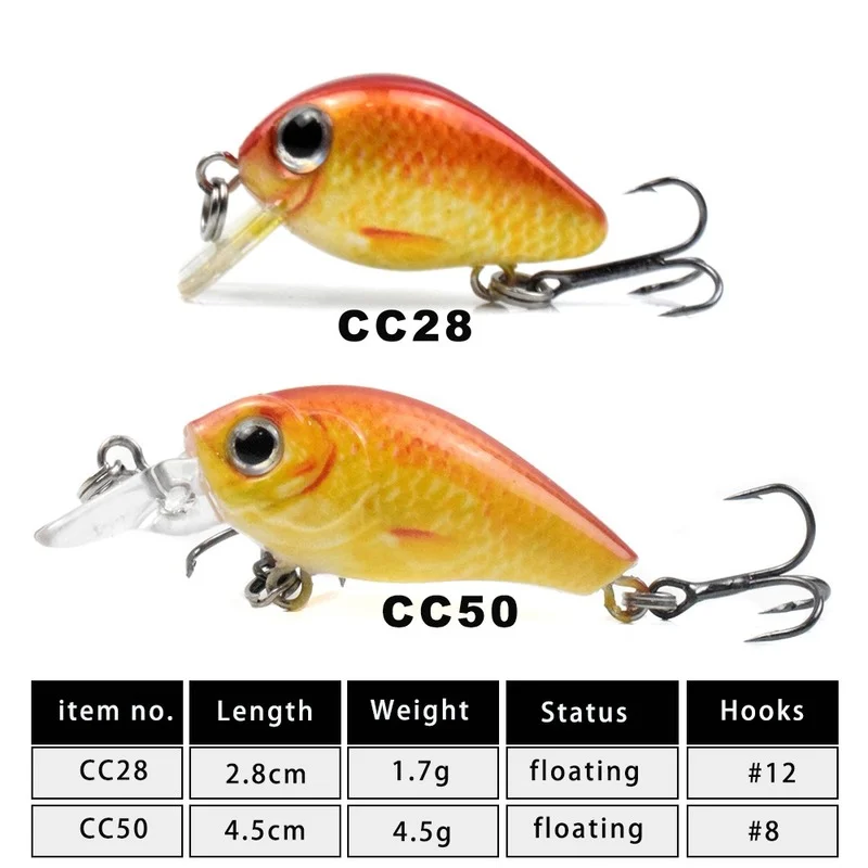 CCLTBA  Hot Sale Mini Crankbait Wobblers Floating Hard Artificial Baits Minnow for Bass Pesca Carp Perch Fishing Lures Tackle
