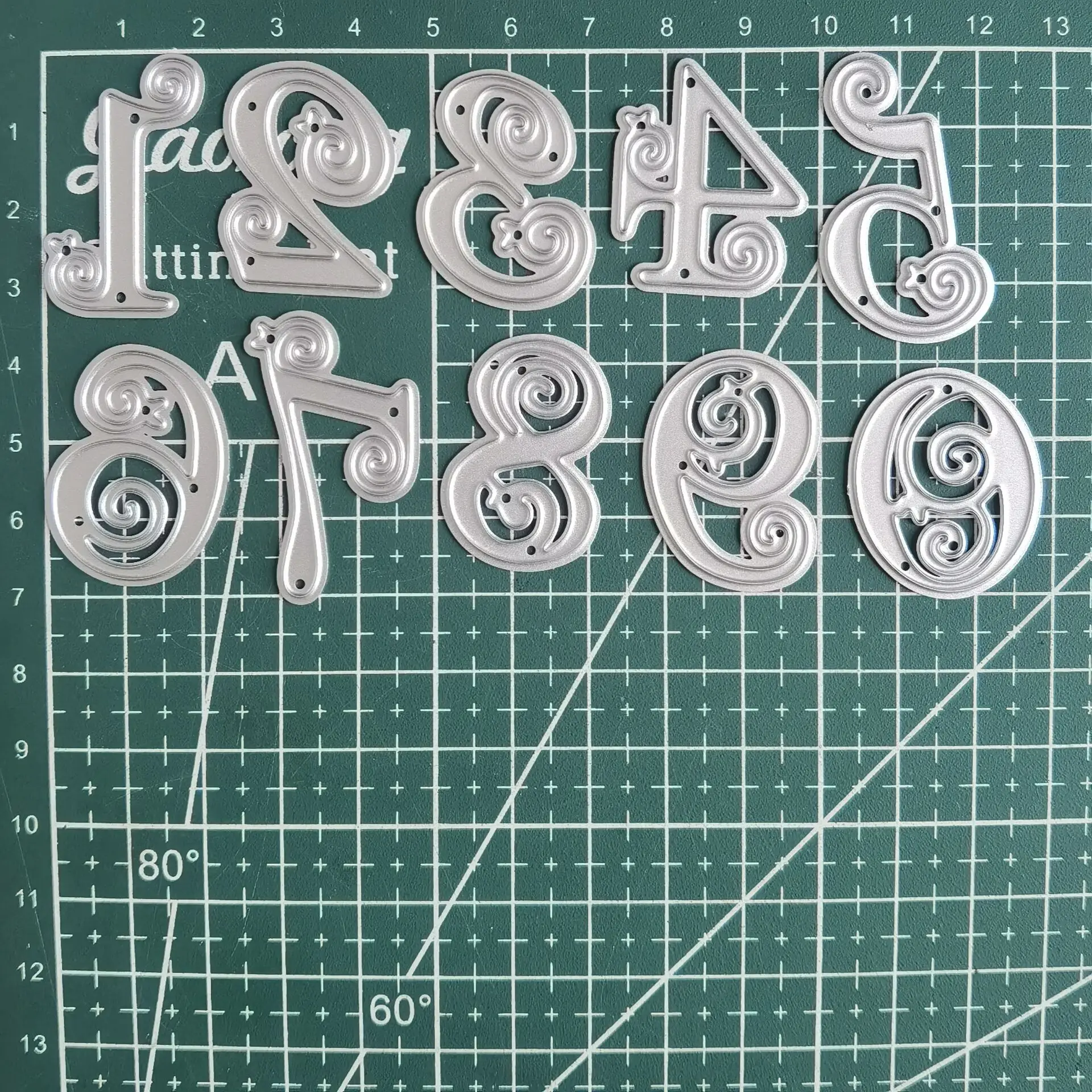 Metal Cutting Dies 0-9 Lace Numbers Digits For DIY Scrapbooking Photo Album Decorative Embossing