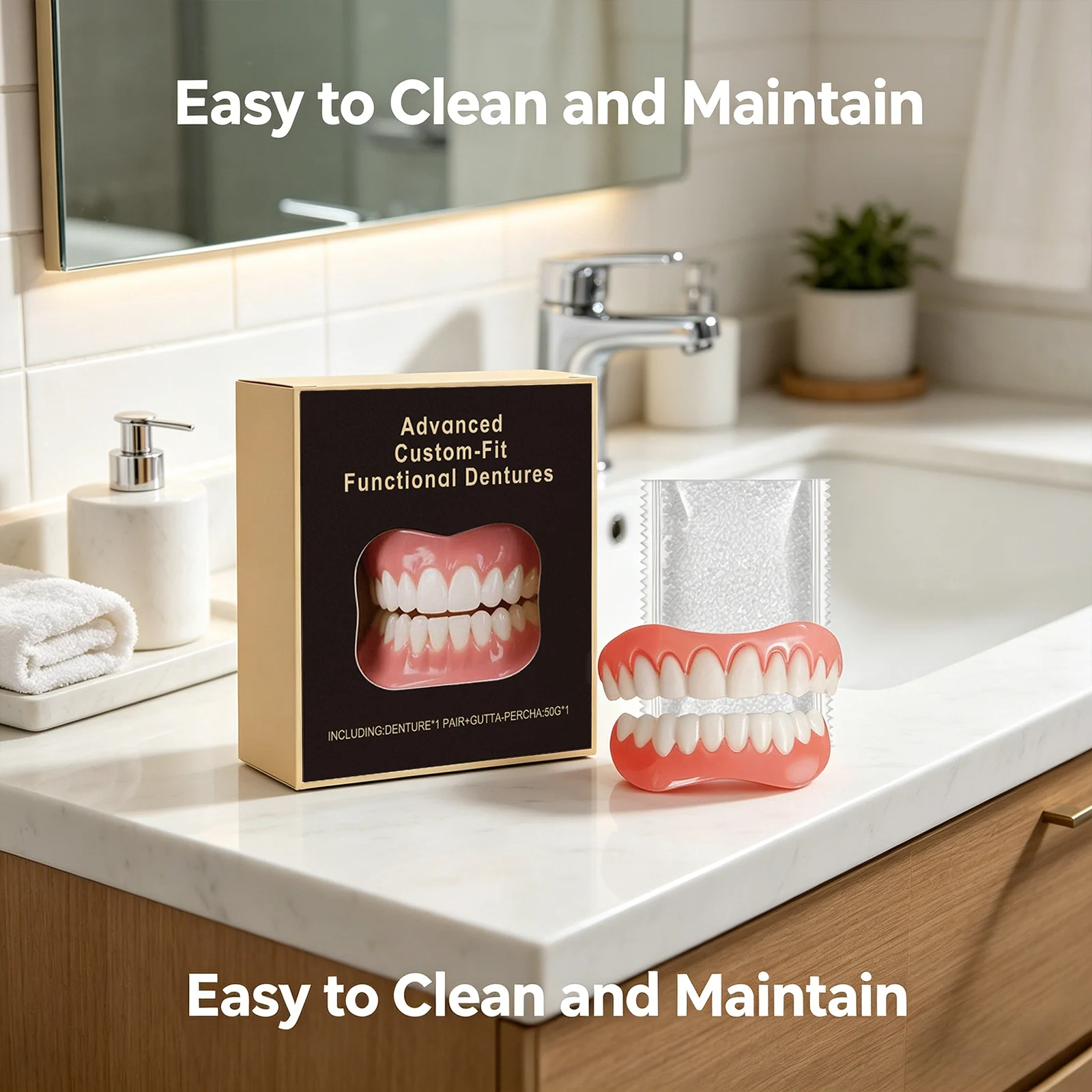 틀니 수정 키트 치아 틈새 채우기 교정용 가짜 치아 전문가용 가짜 치아 구강 위생 관리 사실적인 틀니 세트