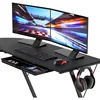 Vista L-Shape Desk with Monitor Stand, Black 5