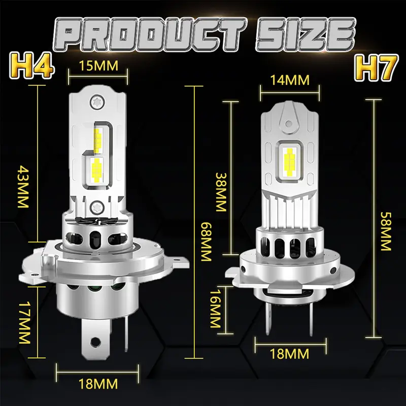 H7 LED Bulb H4 Headlight for Car CANBUS 1500W High Power Auto Lights 6500K Mini Wireless Turbo Fan Automobile LED Headlamp 12V - Image 6