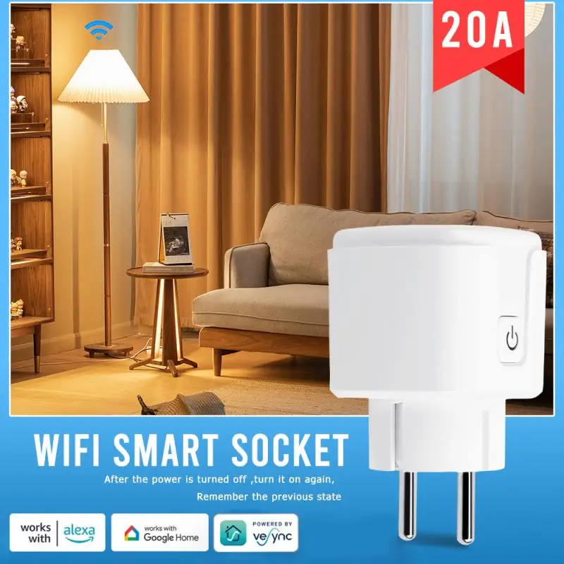 Vesync WiFi Smart Socket 20A EU Smart Plug With Power Monitoring
