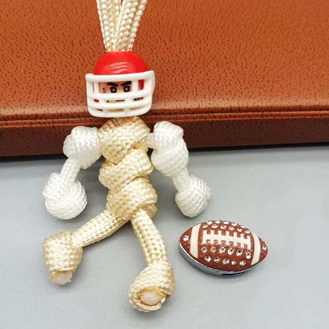 Sport Player Keychain American Football Helmet Pendant Keychain Rope  Paracord Buddy Bag Hanging Backpack Doll Toy Jewelry - AliExpress