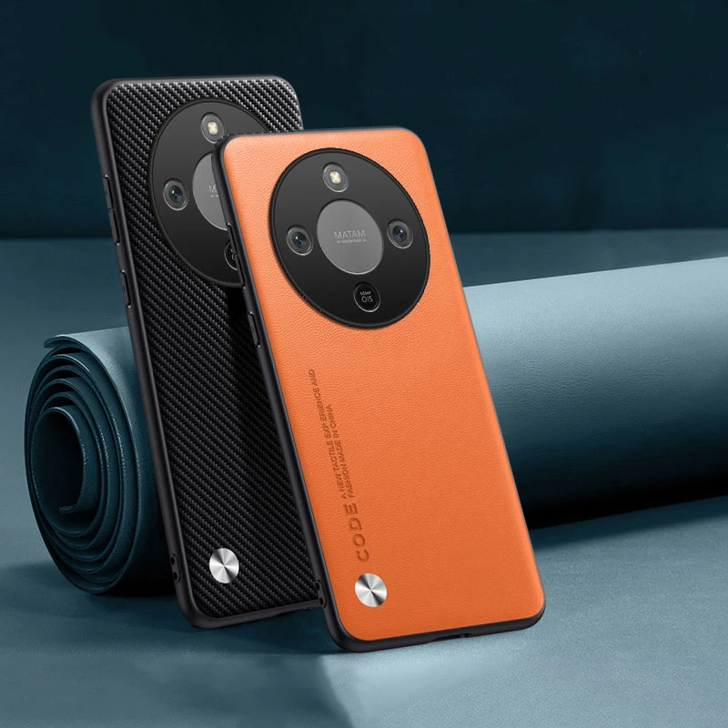 Deluxe Plain Leather Silicone Protective Case with Hard Bumper