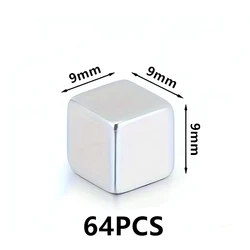 Ultra - Strong Multi - Purpose Square Fridge Magnets (9X9X9 - 64Pcs)