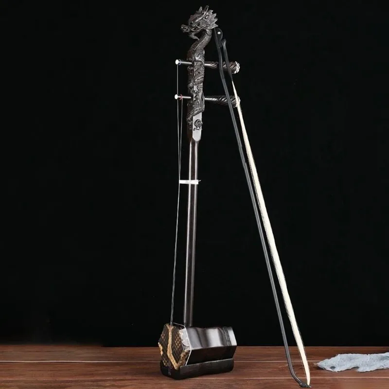 Folk Traditional Erhu Portable Adult Beginners Urheen Ebony Dragon Head Erhu Professional Performance Stringed Instruments