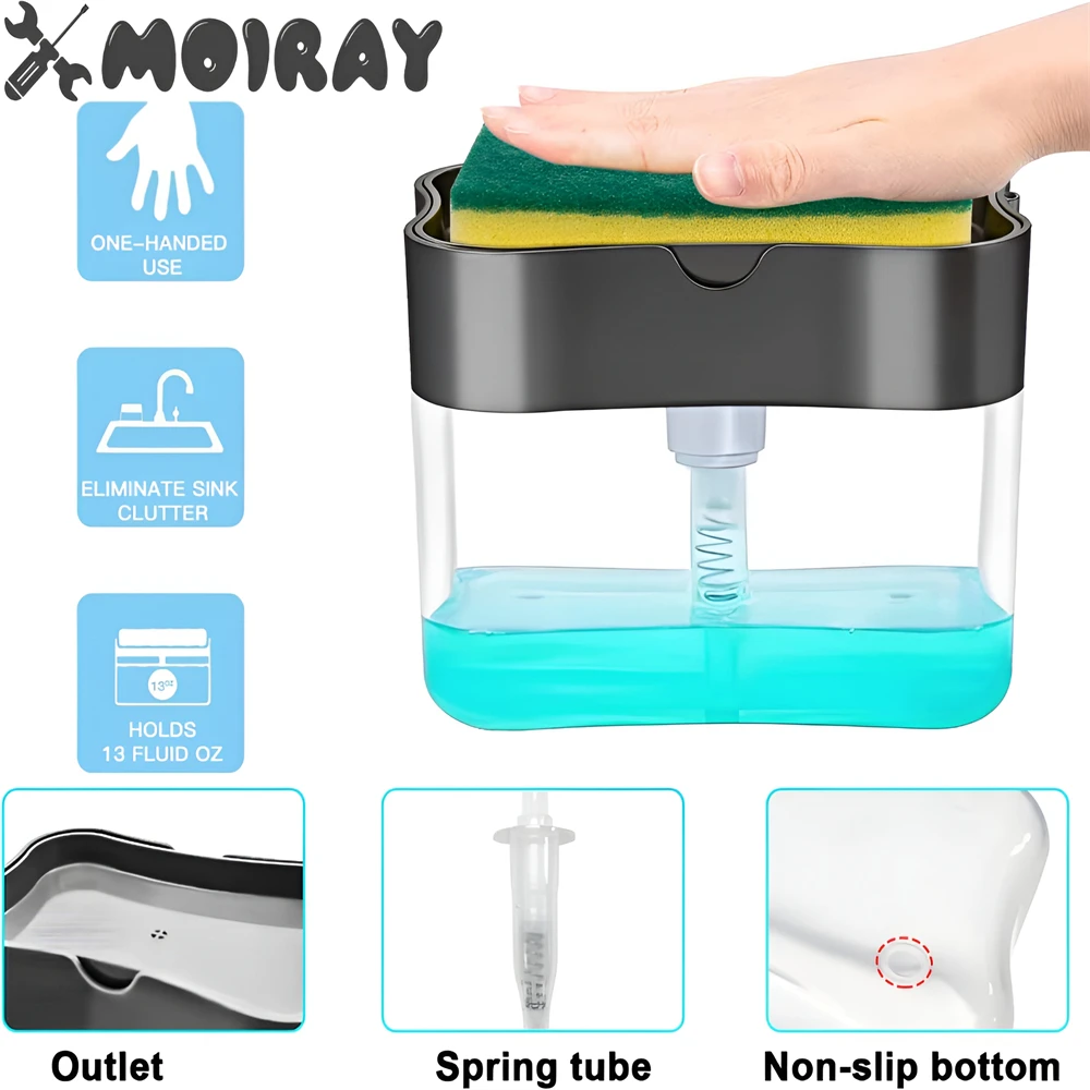 Kitchen Detergent Press Portable Soap Dispenser Pak Clean Cloth Dishwashing Pot Soap Dispenser Cleaning Tool