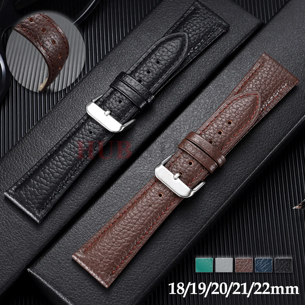 Premium Brown Leather Watch Band - Universal Business Strap
