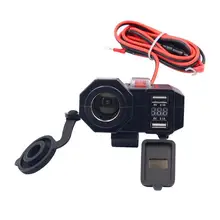 

Waterproof Dual USB Motorcycle Cigarette Lighter Socket Outlet Scooter ATV 12V Adapter Splitter Power Port LED Voltage Display