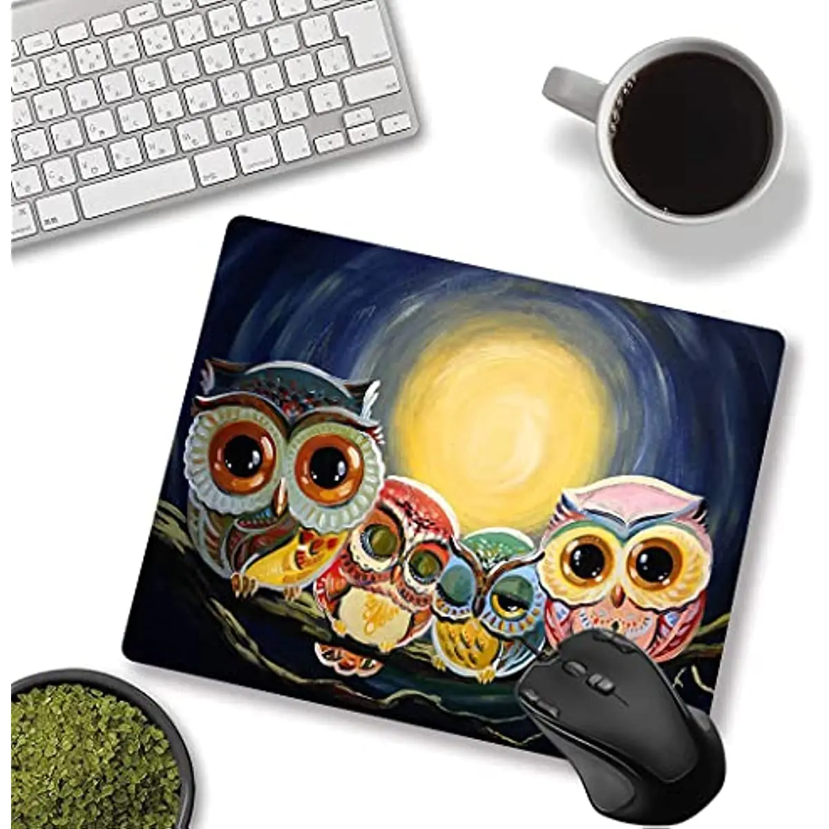 Cute Owl Mouse Pad Unique Design Anti-Slip Rubber Base Mouse Pad for Desktop Computer and Laptop Mouse Pad 9.5X7.9 Inch