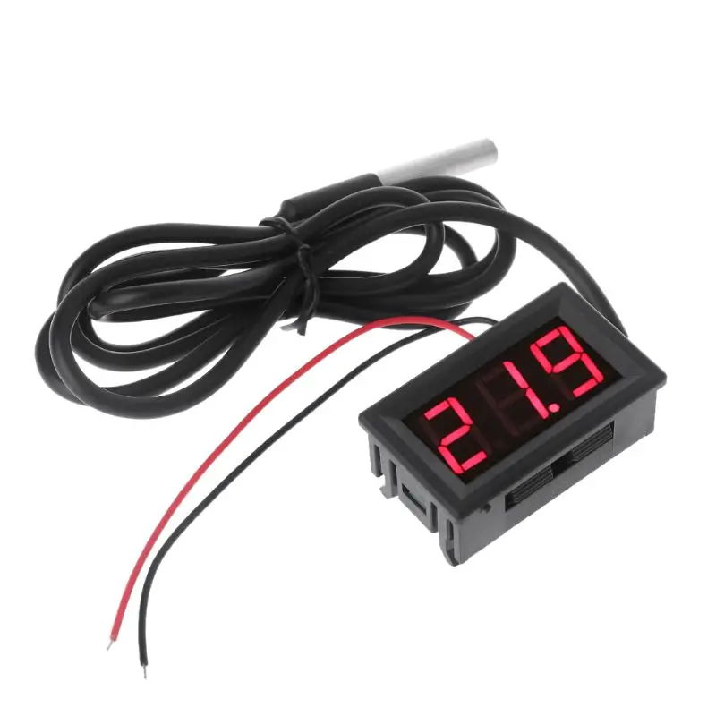 

Waterproof Temperature Sensor Probe DC 12V 24V 0.56" DS18B20 Digital Thermometer Easy Connection Plastics & Metal Made