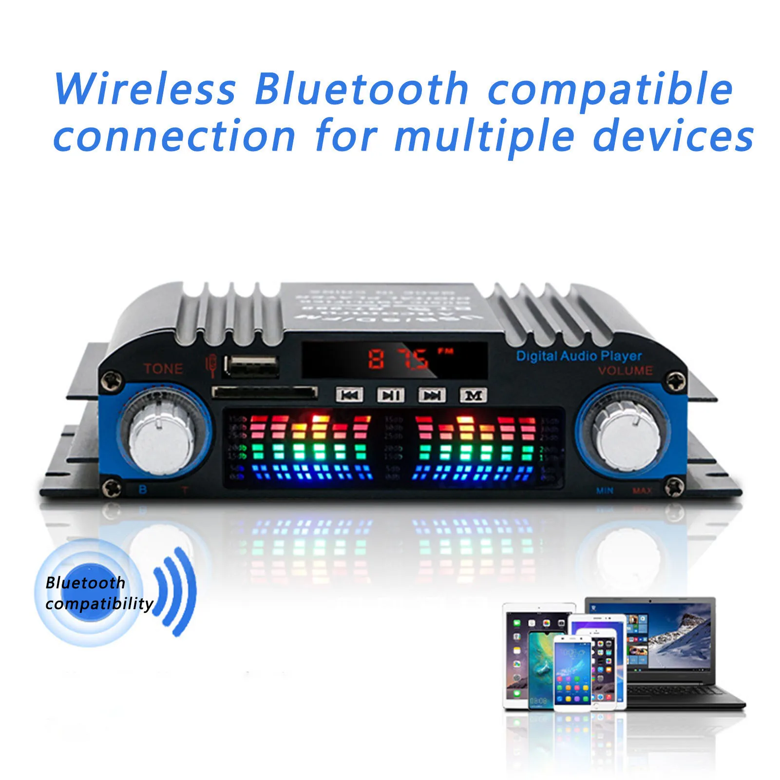 

Мини-усилитель мощности, совместимый с Bluetooth, 12 В