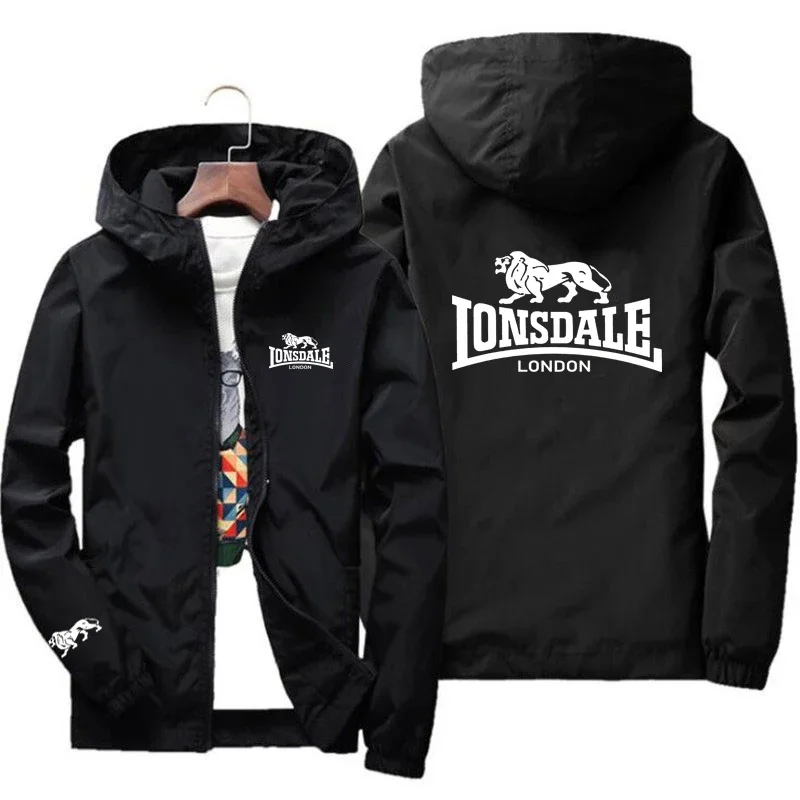 

Lonsdale Spring and Fall New Print Young Trench coat High quality casual fashion Harajuku Sweatshirt zipper jacket men's coat